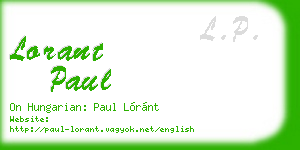 lorant paul business card