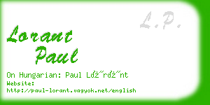 lorant paul business card